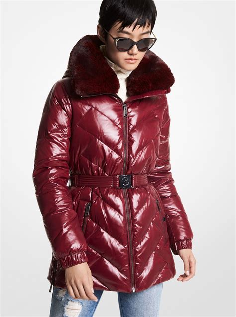 michael kors jacket nylon waterproof|Michael Kors ladies puffer coats.